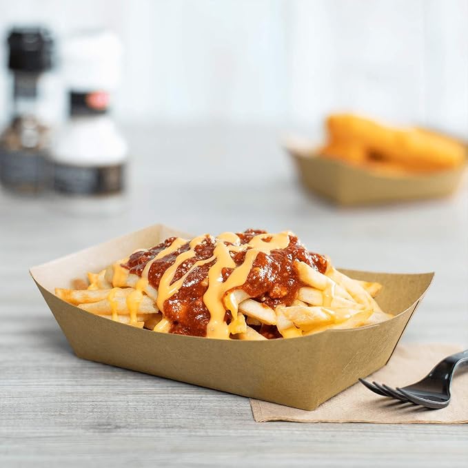 Karat FP-FT250K Kraft Paper Food Serving Tray, 2.5lb Capacity, - Image 7