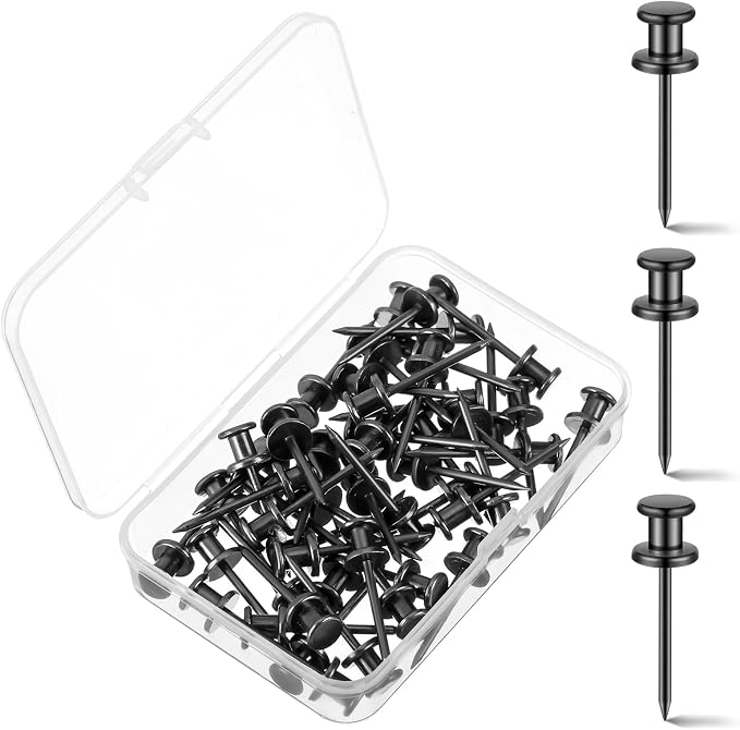 Watersay 50 Pcs Double Headed Picture Hanging Nails Long Push Pins by Unknown