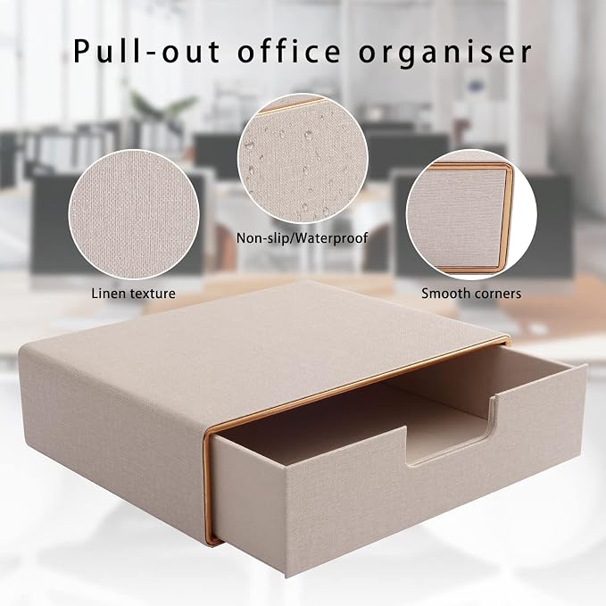 Stackable Drawer Organizer PU Leather Classic Handmade, Organize Home Office - Image 5