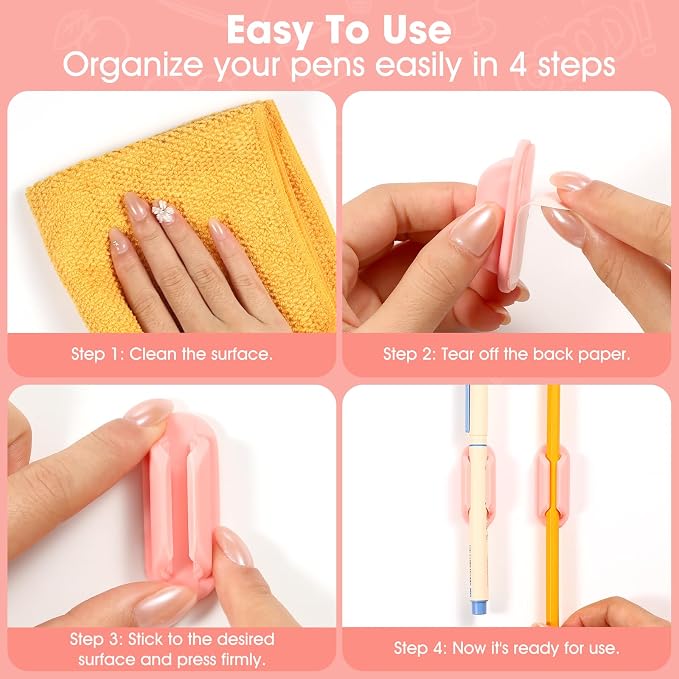 VZZNN 20 PCS Adhesive Pencil Holders - Image 7