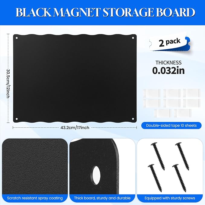 2Pack Magnet Board for Wall, Magnetic Wall Board for Letters, Spice Jars - Image 5