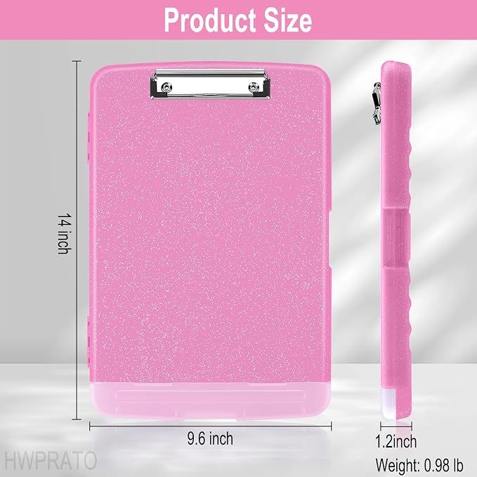 HWPRATO Glitter Clipboard with Storage, Clip Boards 8.5x11 with Pen Holder - Image 2