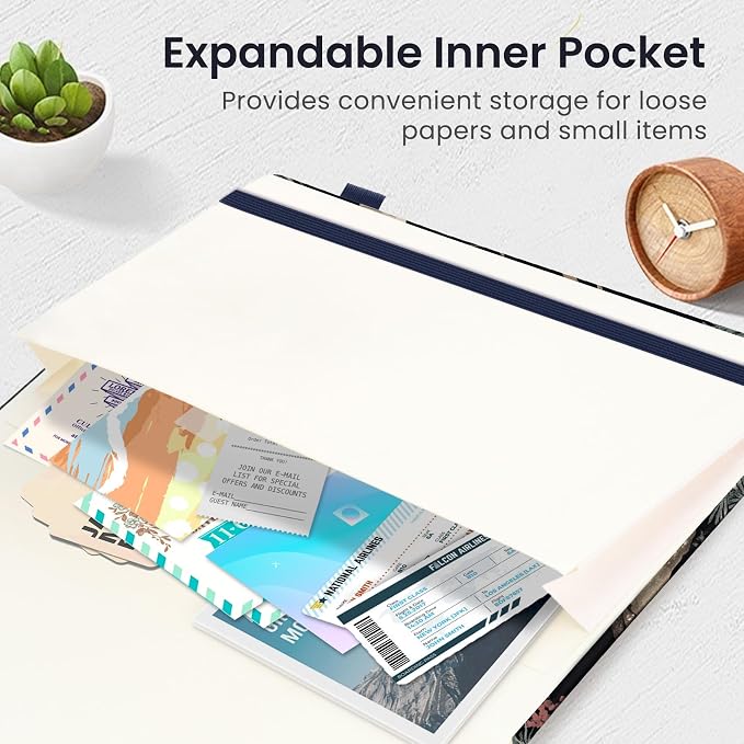 Taja Lined Journal Notebook for Women & Men, Hardcover Leather Journal for - Image 5
