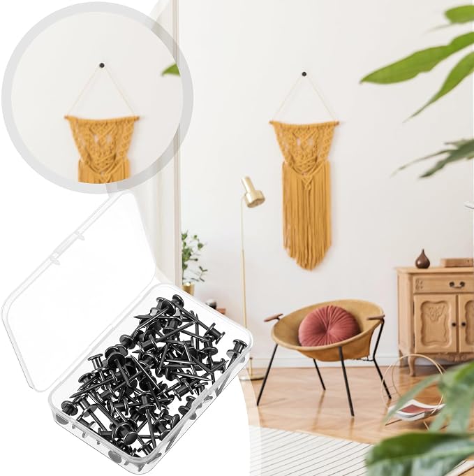 Watersay 50 Pcs Double Headed Picture Hanging Nails Long Push Pins - Image 4