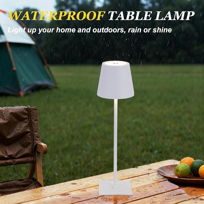Kakanuo White Gold Cordless Rechargeable Table Lamp 5000mAh Battery Operated - Image 7