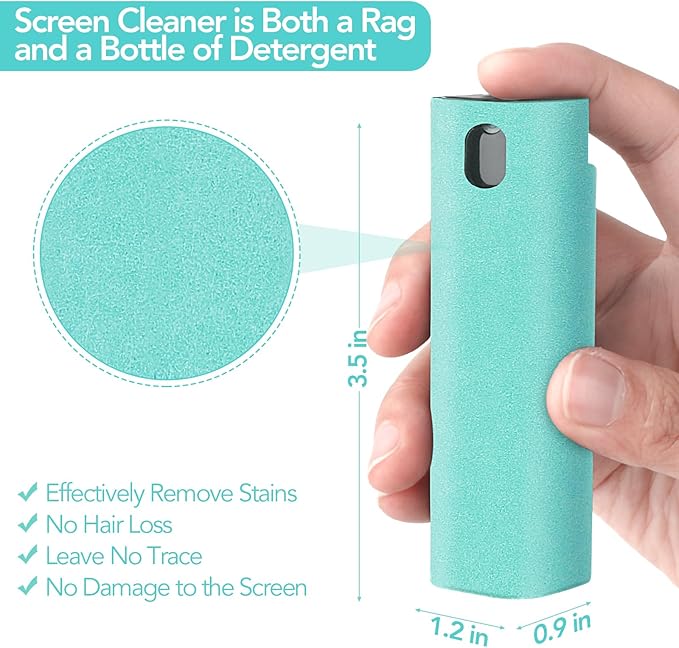 2 Pcs Fingerprint Proof Screen Cleaner Safe for All Phones Glasses Tablet Laptop TV Watch Screens (Tiffany Blue)-DeskLoop Office