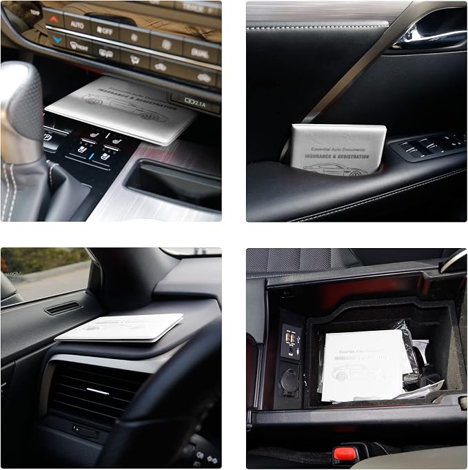 UYYE Car Registration & Insurance Card Holder, Waterproof, 4-Compartment - Image 6