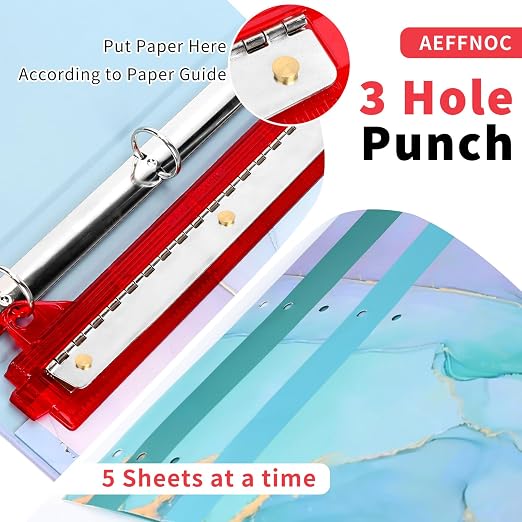 AEFFNOC 3 Hole Punch, Portable 3 Hole Puncher - Image 4