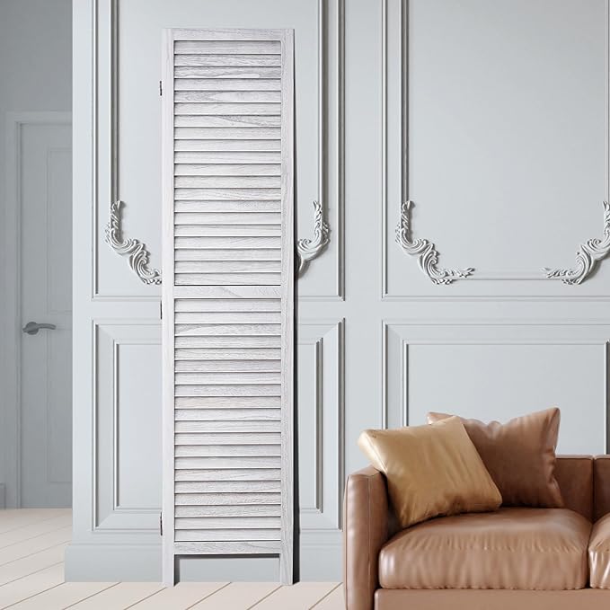 VEVOR Wood Room Divider, 8 Panel Wood Folding Privacy Screen, 66.9 Inches Tall Indoor Louvered Wooden Partition, Portable Decoration Screen, for Room Separation, Home, Office, Restaurant & Bedroom-DeskLoop Office