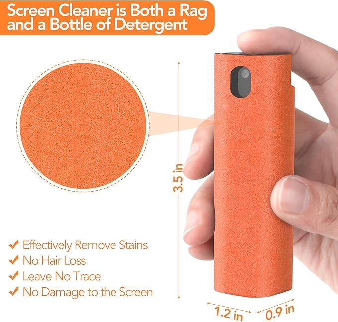 2 Pcs Fingerprint Proof Screen Cleaner Safe for All Phones Glasses Tablet Laptop TV Watch Screens (Rouge Hermes)-DeskLoop Office