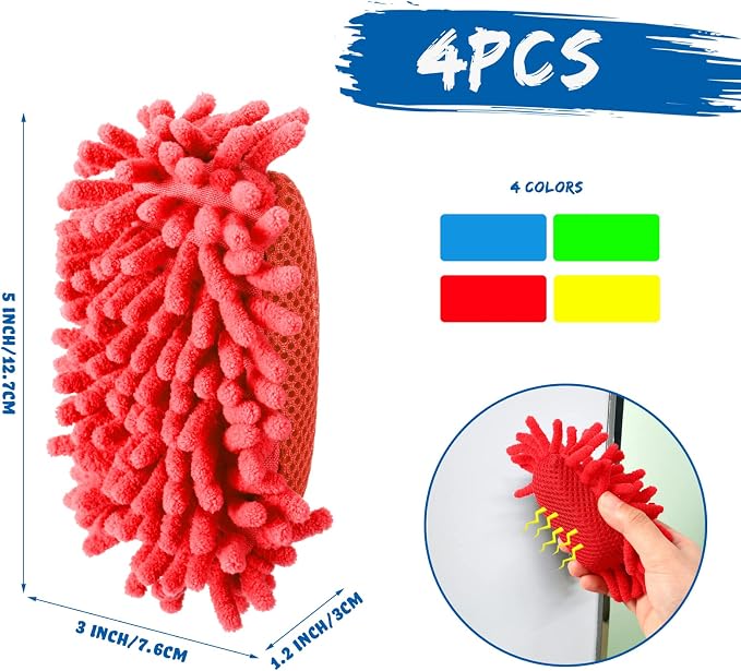 Epakh 4 Pieces Dry Erase Erasers Magnetic Whiteboard Eraser Washable Microfiber - Image 2