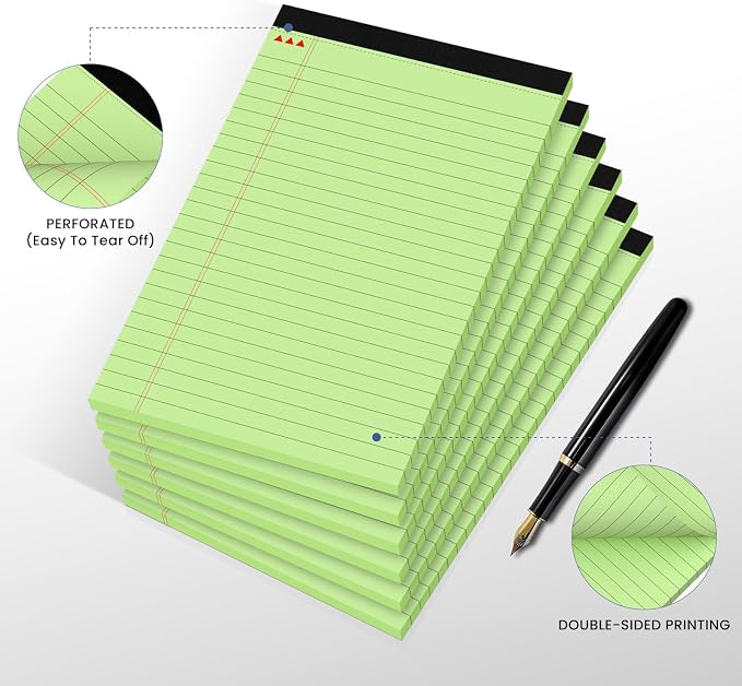 6pcs Small Note Pads, Writing Pads 5 x 8, Legal Pads, Pad Paper Perforate - Image 4