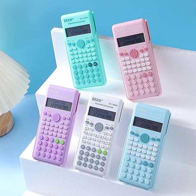 Scientific Calculators for Students, 240 Functions 2-Line Standard Scientific Calculator, Cute School Office Supplies，Math Calculator for School (Pink)-DeskLoop Office