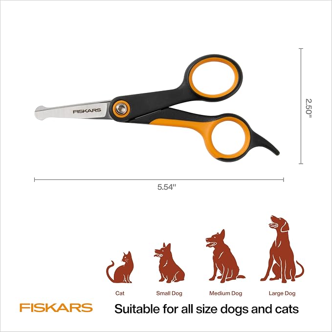 Fiskars Pet, Dog & Cat Grooming Scissors, Rounded Tips & SoftGrip Handle - Image 6