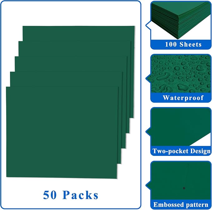Zzrywuty File folders with Pockets, 50 Pack Paper Folders with Card Slot - Image 5
