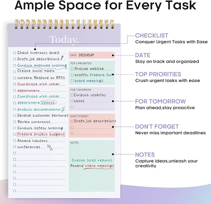 Taja 6 Pack of To Do List Notepad - Image 2