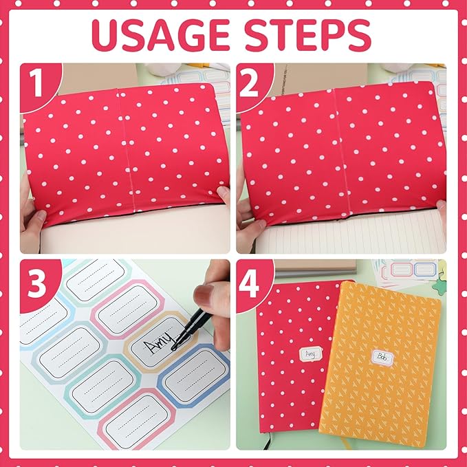 Jumbo Book Covers 8 Pack Reusable Fabric Book Cover Protective Books Covers 9 x 11 Inch Colorful Plaid Stretchable Books Sleeve Cover with Sticker for Most Hardcover Textbooks Up to 10 x 12.5 Inch-DeskLoop Office