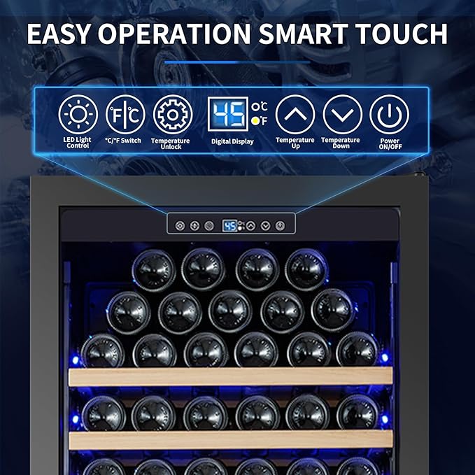 200 Bottle Upgrade Wine Cooler Refrigerator - 24 Inch Large Capacity Wine Fridge Built-In Freestanding, with Quiet Compressor, Professional Temperature Control & Wine Cellar - Black-DeskLoop Office