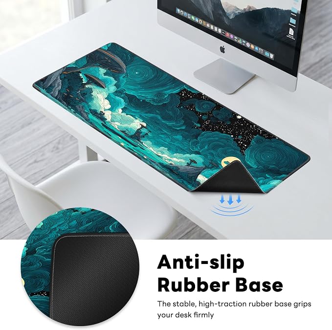Desk Mat, Big Desk Pad, 31.5x11.8 Inches Extended Big Gaming Mouse Pad - Image 6
