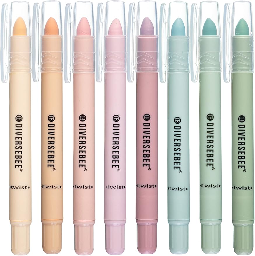 DIVERSEBEE Bible Highlighters and Pens No Bleed, 8 Pack Assorted Colors Gel by DiverseBee