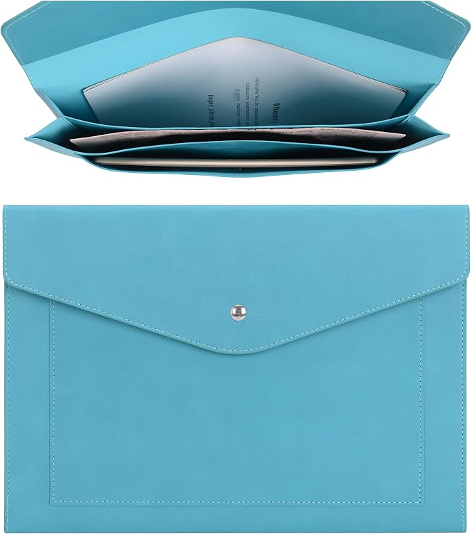 Wason Expanding A4 Document File PU Leather Envelope Case Holder-Large Size by WASON