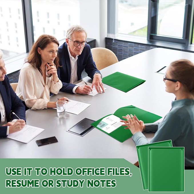 Henoyso 36 Pack Dark Green Plastic Folders - Image 4
