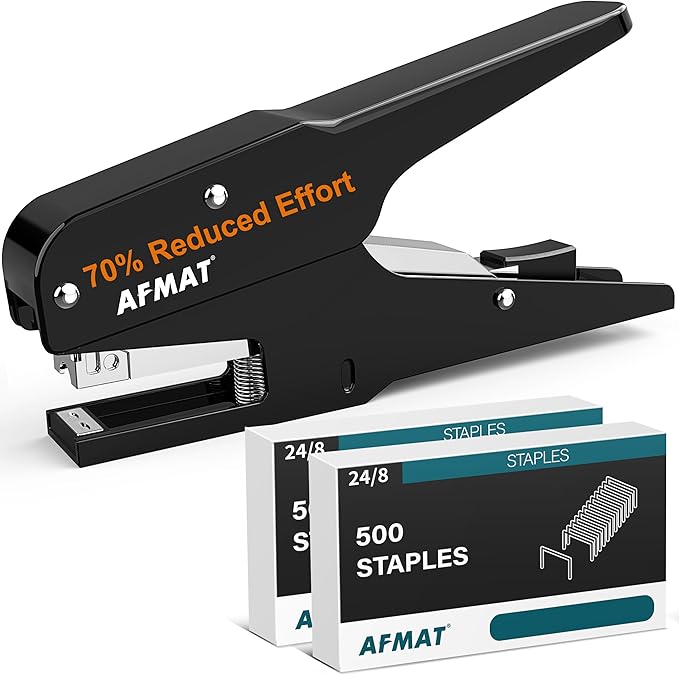AFMAT Effortless Plier Stapler, Metal 35 Sheet Stapling Plier, 15000+ Stapling by AFMAT