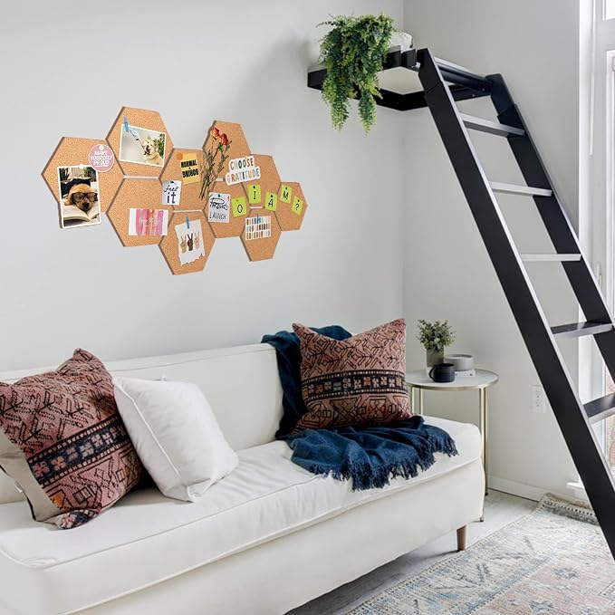 10 Pack Cork Bulletin Board Hexagon - Image 7