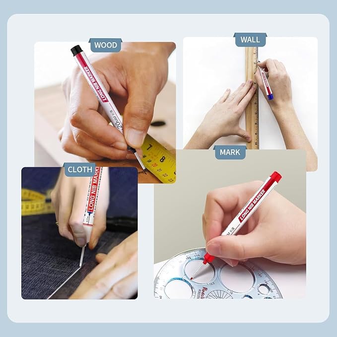 15 PCS Long Head Deep Hole Marker Pens, 20mm Long Nib Marker, Longs Nose Markers - Image 4
