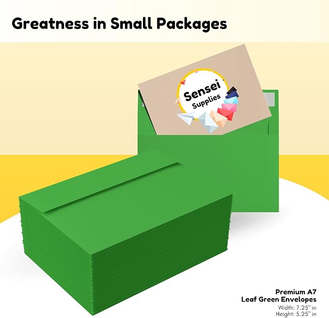 110 5x7 Leaf Green Invitation Envelopes - Image 5