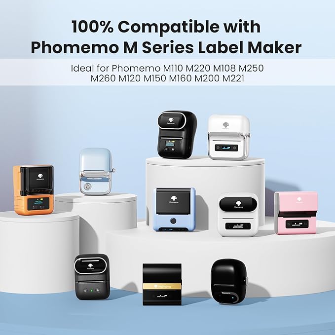 3 Rolls Phomemo Transparent Labels, 1.57'' x 2.36'' (40 x 60mm) Sticker for Phomemo M220 M110 M108 M250 M260 M221 M120 M150 Label Maker, for Barcode, Qr Code, Box, Name-DeskLoop Office