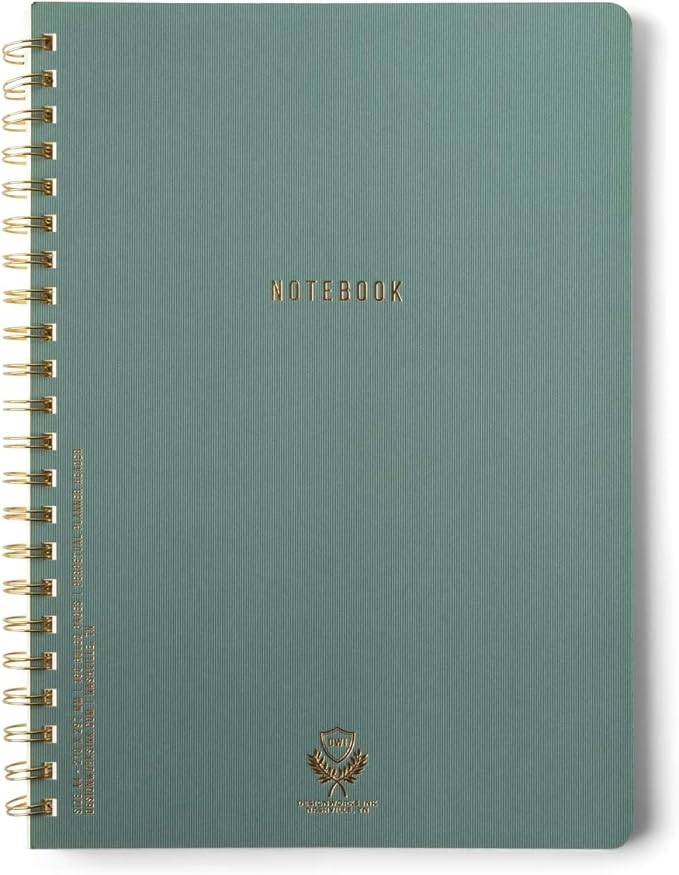 DesignWorks Ink Textured Paper Twin Wire Notebook, Daily Planner & Soft Cover by DesignworksInk