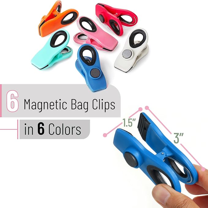 Mr. Pen- Magnetic Chip Clips, 6 Pack, Airtight Seal | Reusable Bag Closers - Image 2