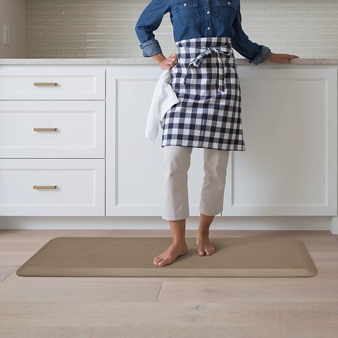 GelPro Anti-Fatigue Designer Comfort Kitchen Floor Mat, 20" x48”, Grasscloth Pecan Stain Resistant Surface with 3/4” Thick Ergo-Foam Core for Health and Wellness-DeskLoop Office