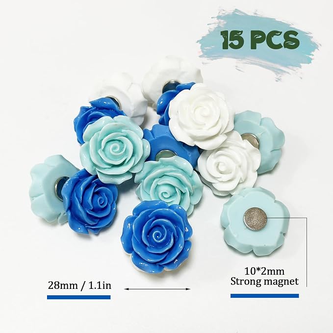 15 pcs - Cute Flower Magnet, and Decoration - Image 3
