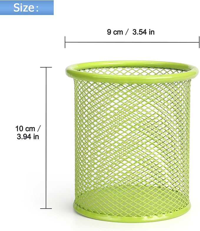 Tamaki Pen Holder Cup for Desk, Wire Mesh Pencil Cup Holder for Desk Office Pen Organizer (Green)-DeskLoop Office