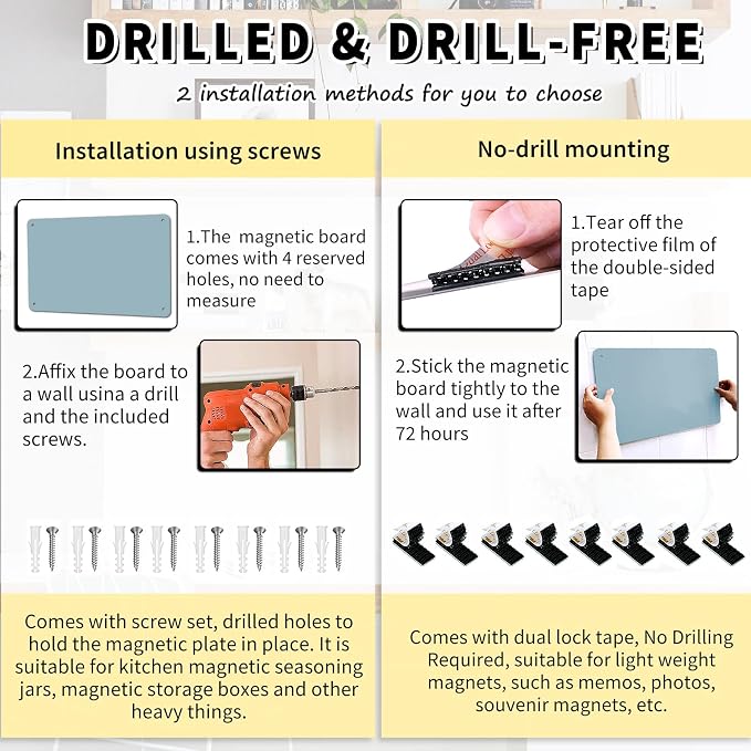 2Pack Magnetic Board 17.5" x 11.4" Magnet Bulletin Board is Suitable - Image 4