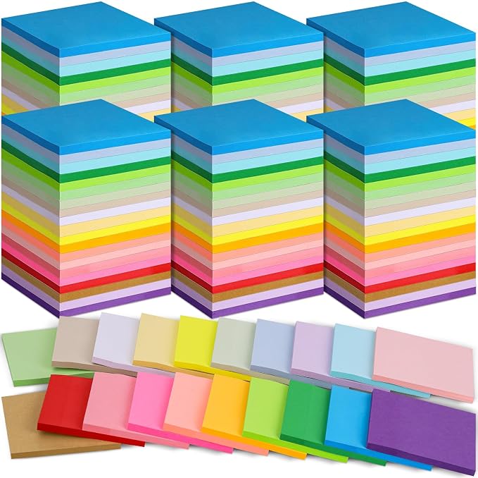 100 Pack Sticky Notes 3x3 Inch Colorful Self Stick Note Pads | 20 Colors by Oleitodh