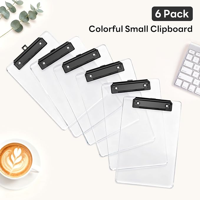 6 Pack Colorful Small Clipboard, A5 Mini Clip Board | Black Clip, 9 x 6" - Image 5