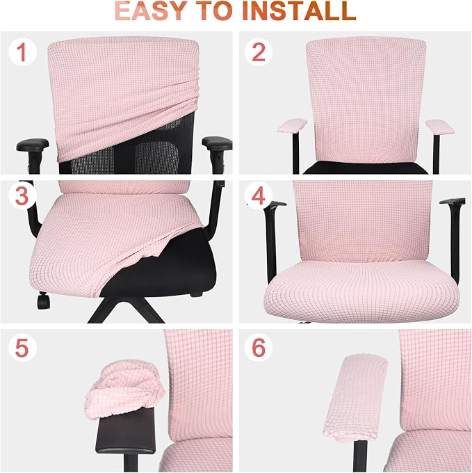 Tallew 8 Pcs Office Chair Covers Set Computer Universal Protective Stretchable - Image 5