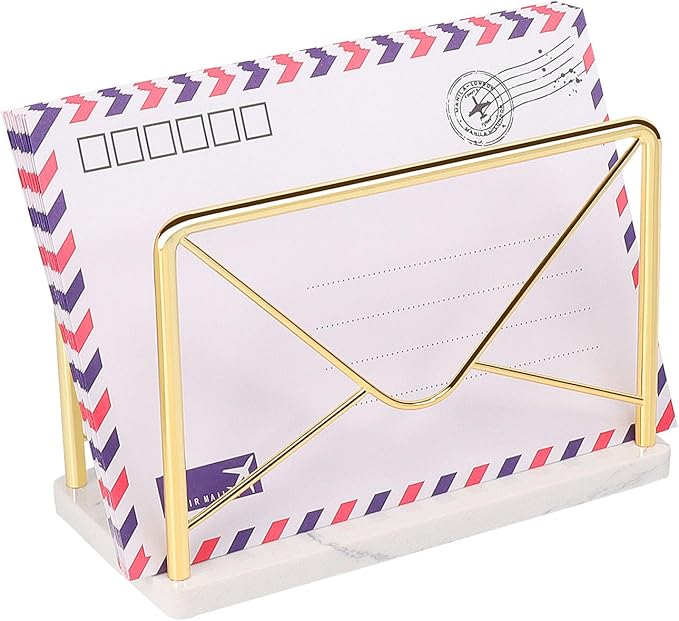 Modern Mail Holder for Home Office, Metal Letter Organizer Sorter for Desk by Jeasor