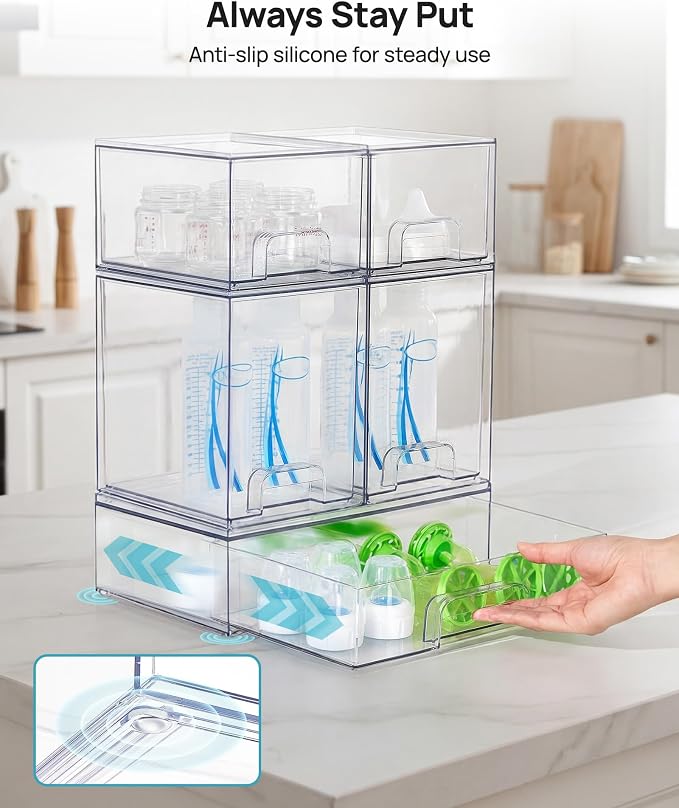 Vtopmart Stackable Storage Drawers Set of 7, Beauty Supplies Storage, Pantry - Image 8