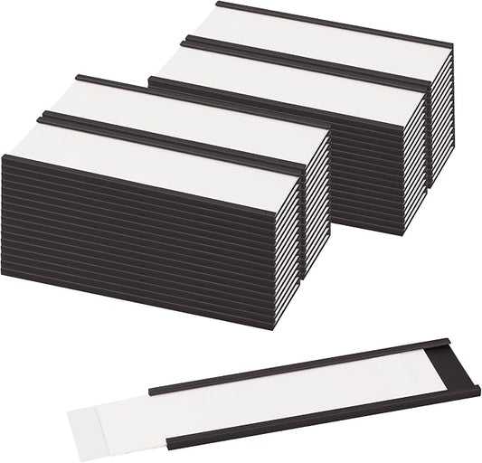 LLPT Magnetic Label Holder 4" x 1.2" 50 Packs C Channel 300g White Paper Cards by LLPT-AllAboutAdhesiveTapes