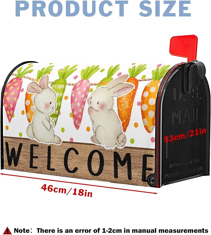Easter Welcome Mailbox Cover Magnetic Standard Size Spring Cute Bunny Mailbox - Image 4