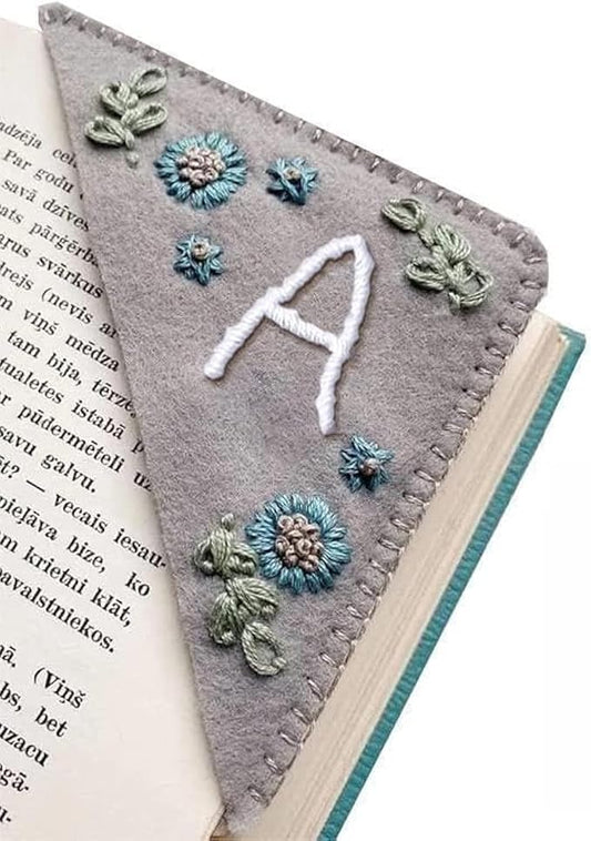 MOTEERLLU Personalized Hand Embroidered Corner Bookmark by MOTEERLLU