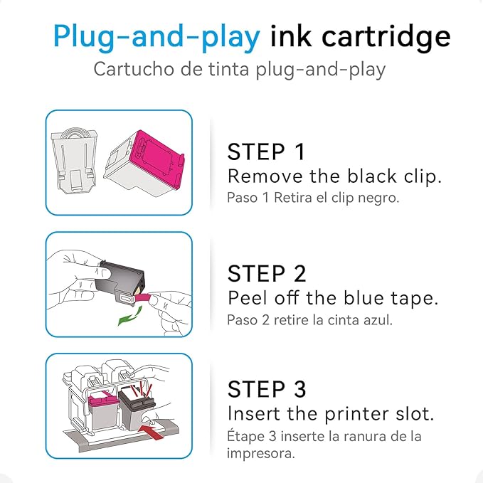 62XL Ink Cartridge Combo Pack Compatible for HP Ink 62 Black Color Compatible for Envy 7640 7645 5660 5665 5642 5540 OfficeJet 8045 8040 5746 5745 250 200 Printer-DeskLoop Office