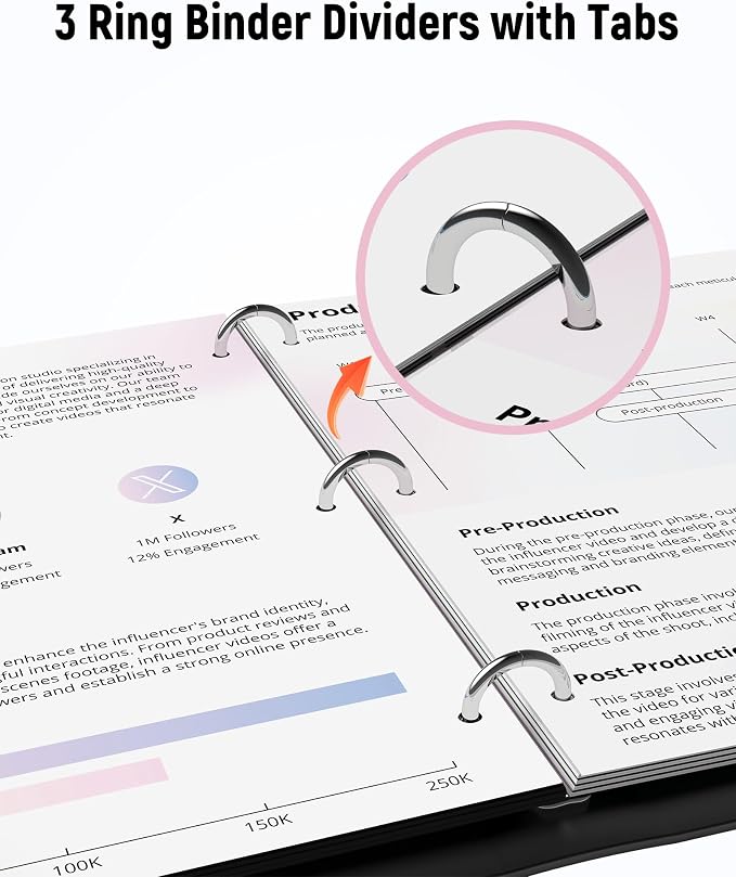 BiuLeon Binder Dividers with Tabs, Plastic Dividers - Image 5