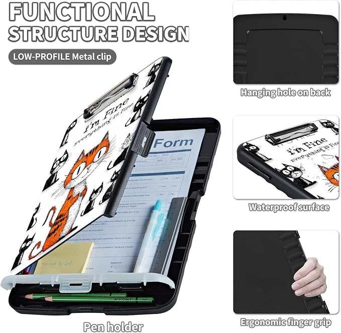Clipboard with Storage & Pen Holder, Nursing Letter-Size 8.5x11 with - Image 3