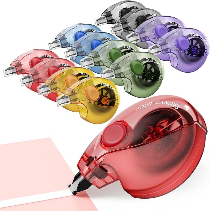 Four Candies Silent Correction Tape, Ergonomic Easy-to-Use Applicator, Fast by FourCandies