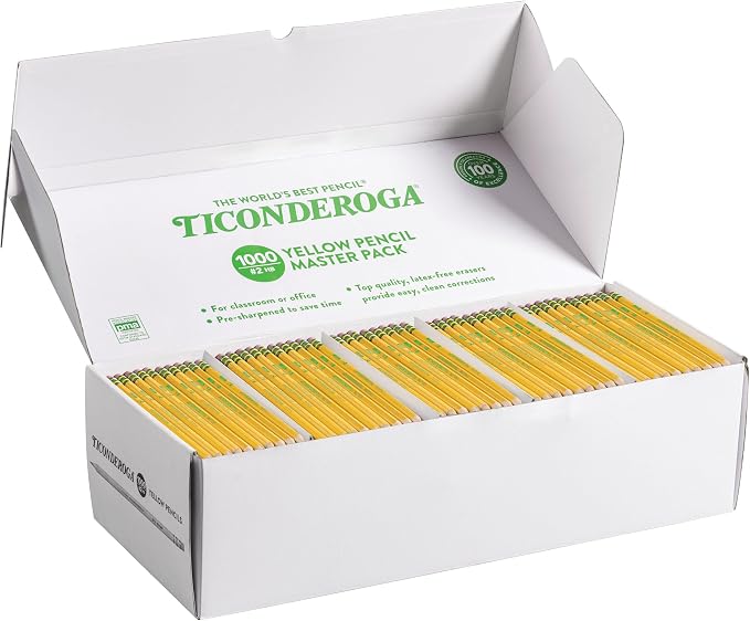 Ticonderoga Wood-Cased Pencils, Pre-Sharpened, 2 HB Soft by Ticonderoga